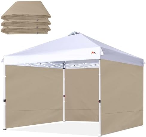 SunWall for 10x10 Pop Up Canopy Frame, 3 Pack SideWall Only (10X10, Khaki) in Khaki