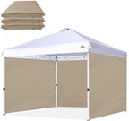 SunWall for 10x10 Pop Up Canopy Frame, 3 Pack SideWall Only (10X10, Khaki) in Khaki