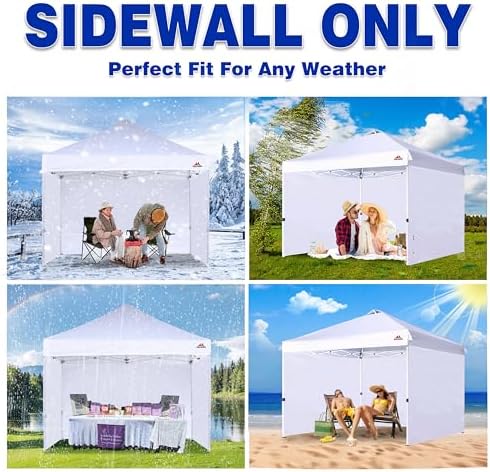 SunWall for 10x10 Pop Up Canopy Frame, 3 Pack SideWall Only (10X10, Khaki) in Khaki, alternate view 6