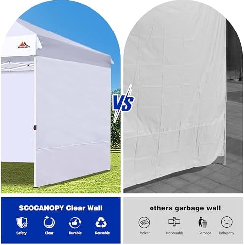 SunWall for 10x10 Pop Up Canopy Frame, 3 Pack SideWall Only (10X10, Red) in Red, alternate view 5