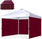 SunWall for 12x12 Pop Up Canopy Frame, 3 Pack SideWall Only (Burgundy)