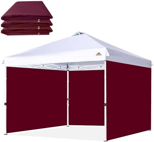 SunWall for 12x12 Pop Up Canopy Frame, 3 Pack SideWall Only (Burgundy)