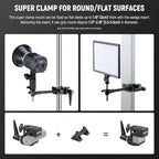 Super Clamp with 6" Extension Arm, 5/8" Stud, 2.4" Jaw Grip, alternate view 3