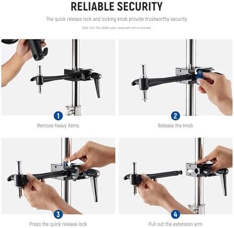 Super Clamp with 6" Extension Arm, 5/8" Stud, 2.4" Jaw Grip, alternate view 4