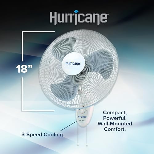 Supreme 90-Degree Oscillating Wall Fan, 3 Speeds, White, 18in in White, alternate view 3