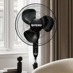 Supreme Oscillating Pedestal Fan w/Remote for Home, Black, 16in in Black, alternate view 6