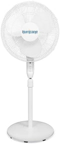 Supreme Oscillating Pedestal Fan w/ Remote for Home, White, 16 in in White