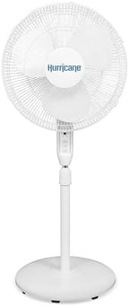 Supreme Oscillating Pedestal Fan w/ Remote for Home, White, 16 in in White