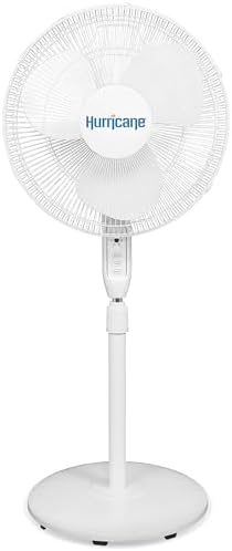 Supreme Oscillating Pedestal Fan w/ Remote for Home, White, 16 in in White