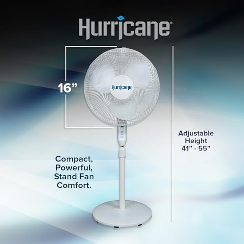 Supreme Oscillating Pedestal Fan w/ Remote for Home, White, 16 in in White, alternate view 3