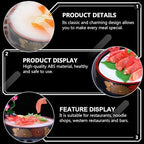 Sushi Plate 10.23 Inch Square Seafood Serving Tray with Baffle for Sashimi Storage and Sushi Presentation Ideal, alternate