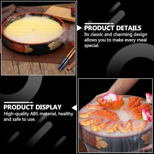 Sushi Plate 10.23 Inch Square Seafood Serving Tray with Baffle for Sashimi Storage and Sushi Presentation Ideal, alternate