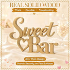 Sweet Bar Sign Gold for Wedding Dessert Table Party Decor in 11 x 7 inches in Gold, alternate view 3