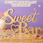 Sweet Bar Sign Gold for Wedding Dessert Table Party Decor in 11 x 7 inches in Gold, alternate view 4