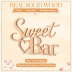 Sweet Bar Sign Natural Wood for Wedding Dessert Table Party Decor in 11 x 7 inches in Natural Wood, alternate view 3