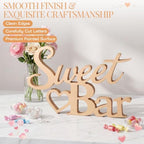 Sweet Bar Sign Natural Wood for Wedding Dessert Table Party Decor in 11 x 7 inches in Natural Wood, alternate view 4
