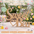 Sweet Bar Sign Natural Wood for Wedding Dessert Table Party Decor in 11 x 7 inches in Natural Wood, alternate view 5