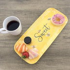 Sweet Bee Melamine Serving Tray, 15 x 6.5 Inch Rectangular Serving Platter, BPA Free Food Tray for Party, alternate view 4