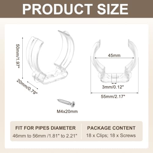 T16 U Clips Holder Bracket Fluorescent Tube Light Fixture Plastic Pipe Clamps with Screws for LED Bulbs Ceiling, alternate