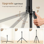 T270 Light Stand - 8.8FT/270cm Adjustable Photography Light Stand Tripod, Aluminum Portable Studio Lighting, alternate view 3