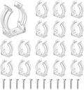 T6 U Clips Holder Bracket Fluorescent Tube Light Fixture Plastic Pipe Clamps with Screws for LED Bulbs Ceiling