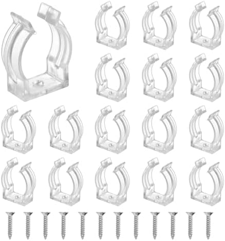 T6 U Clips Holder Bracket Fluorescent Tube Light Fixture Plastic Pipe Clamps with Screws for LED Bulbs Ceiling
