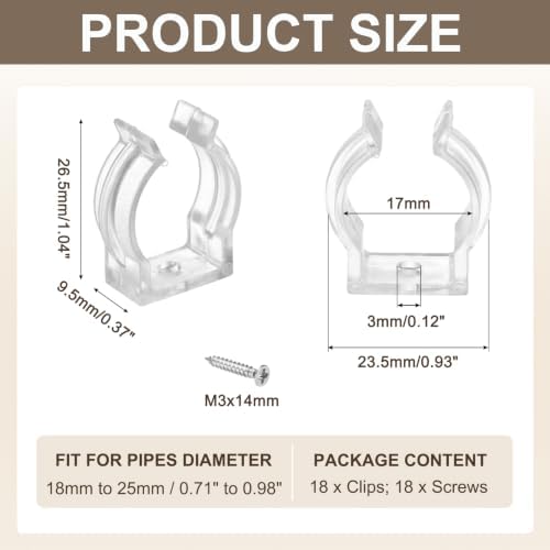 T6 U Clips Holder Bracket Fluorescent Tube Light Fixture Plastic Pipe Clamps with Screws for LED Bulbs Ceiling, alternate