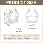 T6 U Clips Holder Bracket Fluorescent Tube Light Fixture Plastic Pipe Clamps with Screws for LED Bulbs Ceiling, alternate