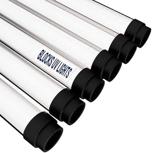 T8 Fluorescent Light Tube Guard, Clear UV Safety Sleeve, 24-Pack