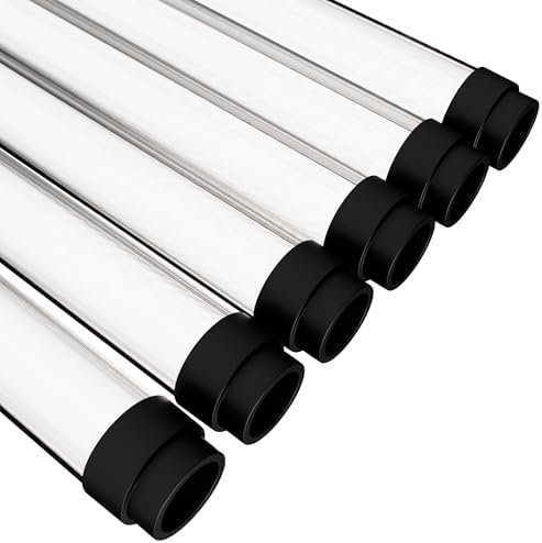T8 Fluorescent Light Tube Guard with End Caps, Clear, 24-Pack in Clear