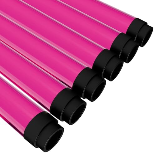 T8 Fluorescent Light Tube Guard with End Caps, Pink, 48-Pack in Pink