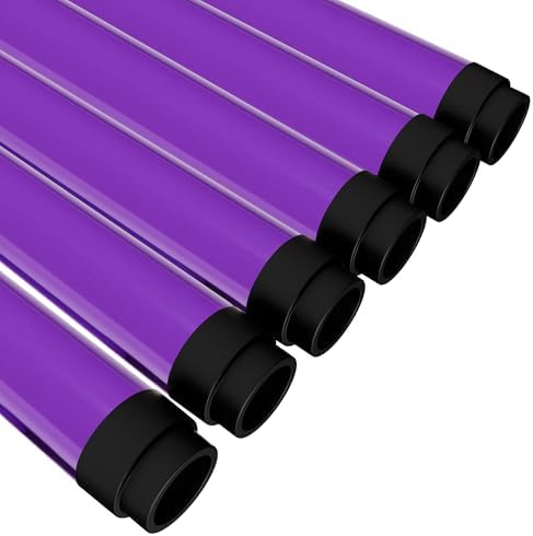 T8 Fluorescent Light Tube Guard with End Caps, Purple, 24-Pack
