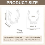 T8 U Clips Holder Bracket Fluorescent Tube Light Fixture Plastic Pipe Clamps with Screws for LED Bulbs Ceiling, alternate