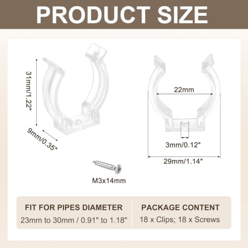 T8 U Clips Holder Bracket Fluorescent Tube Light Fixture Plastic Pipe Clamps with Screws for LED Bulbs Ceiling, alternate