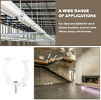 T8 U Clips Holder Bracket Fluorescent Tube Light Fixture Plastic Pipe Clamps with Screws for LED Bulbs Ceiling, alternate