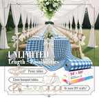 Table Cover Roll, 54In x 300Ft Plastic Table Cloth Disposable in 54" x 3600" (Rectangular) in Blue Plaid, alternate view 2