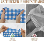 Table Cover Roll, 54In x 300Ft Plastic Table Cloth Disposable in 54" x 3600" (Rectangular) in Blue Plaid, alternate view 7