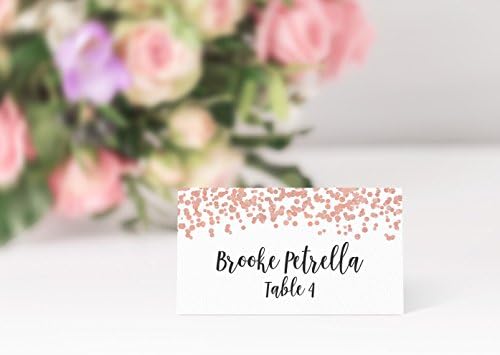 Table Place Cards for All Occasions and Events, Set of 25, Rose Gold in 2 x 3.5 inches in Rose Gold, alternate view 3