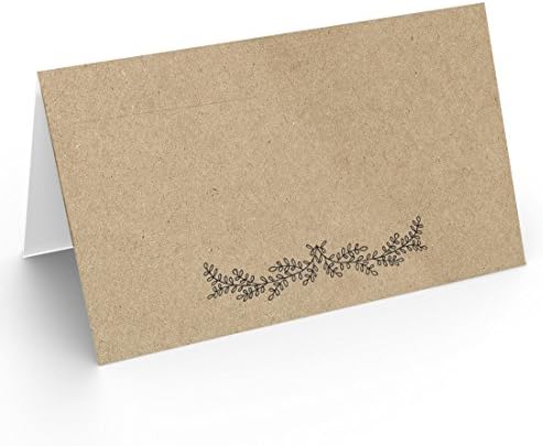 Table Place Cards for All Occasions and Events, Set of 25, Rustic Design in Kraft