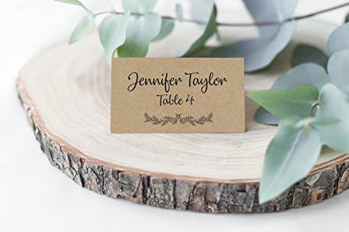 Table Place Cards for All Occasions and Events, Set of 25, Rustic Design in Kraft, alternate view 3