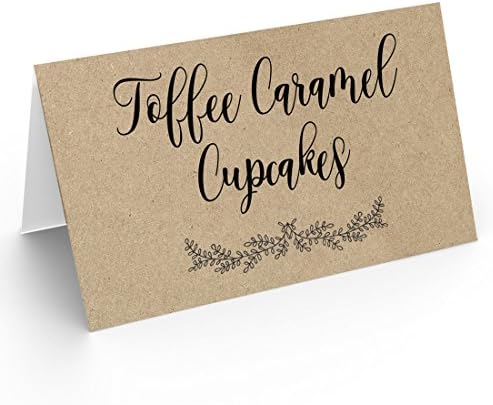 Table Place Cards for All Occasions and Events, Set of 25, Rustic Design in Kraft, alternate view 4