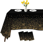Tablecloths for Rectangle Tables, 3 Pack 54" x 108" Plastic Table Cloth Disposable Table Covers Engagement Party