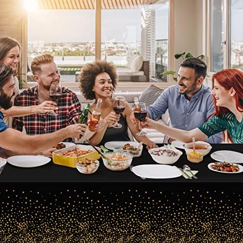 Tablecloths for Rectangle Tables, 3 Pack 54" x 108" Plastic Table Cloth Disposable Table Covers Engagement Party, alternate