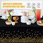 Tablecloths for Rectangle Tables, 3 Pack 54" x 108" Plastic Table Cloth Disposable Table Covers Engagement Party, alternate