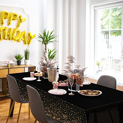 Tablecloths for Rectangle Tables, 3 Pack 54" x 108" Plastic Table Cloth Disposable Table Covers Engagement Party, alternate