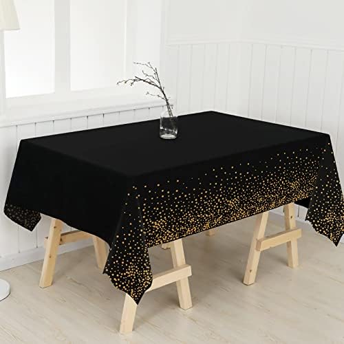 Tablecloths for Rectangle Tables, 3 Pack 54" x 108" Plastic Table Cloth Disposable Table Covers Engagement Party, alternate