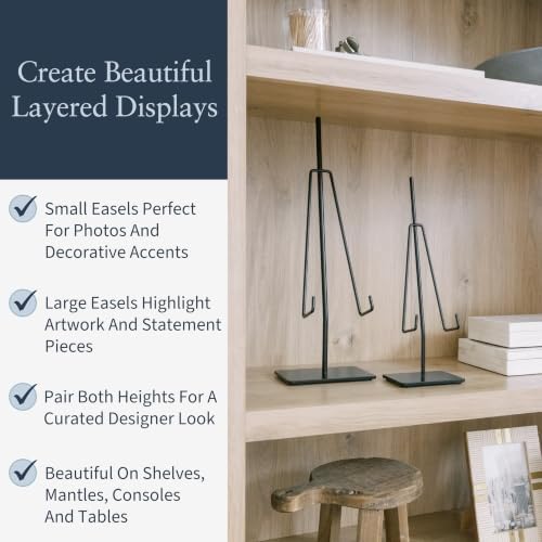 Tabletop Easel, Small Black Metal Display Stand, 1 Pack, alternate view 4