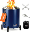 Tabletop Fire Pit Small Table Top Firepit Outdoor Smokeless Firepit Patio in Blue
