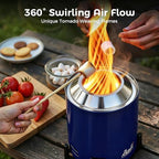 Tabletop Fire Pit Small Table Top Firepit Outdoor Smokeless Firepit Patio in Blue, alternate view 2