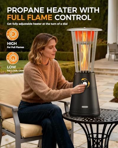 Tabletop Heater Patio Heater, 11,000 BTU Propane Patio Heater for Commercial, Balcony & Porch, Quartz Glass, alternate view 3